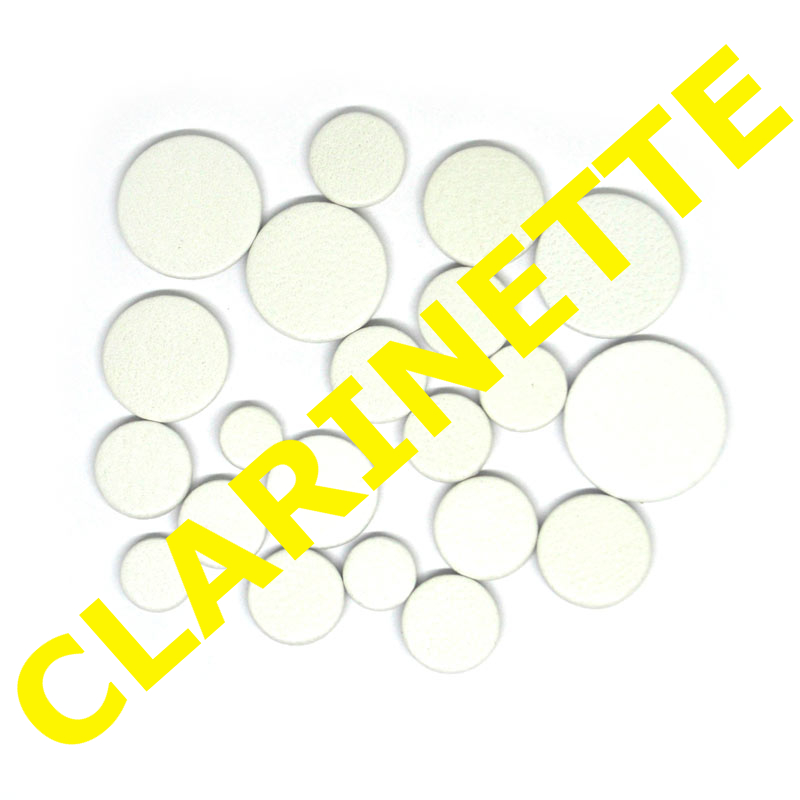 White Leather Pads - Clarinet - 2.5mm PADS : REPAIR SECTION