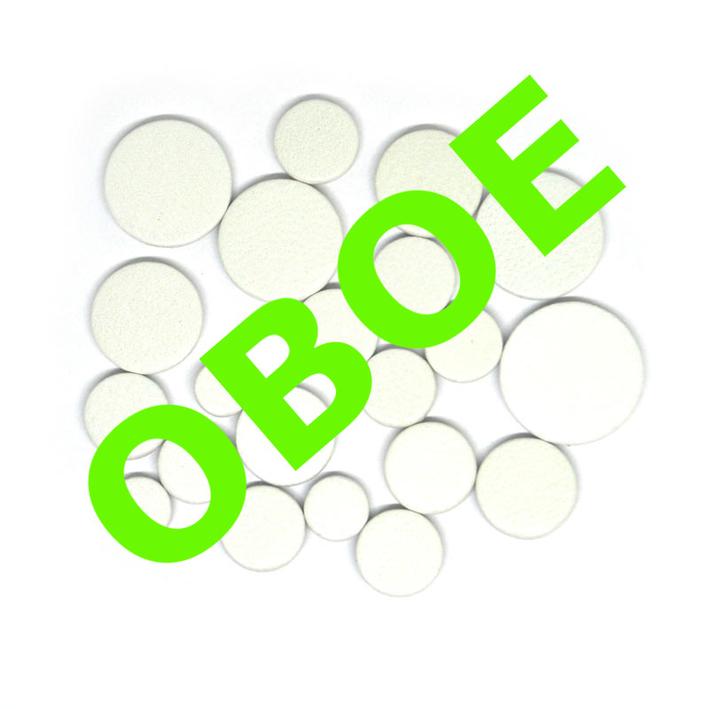 White Leather Pads - Oboe - 2.5mm PADS : REPAIR SECTION